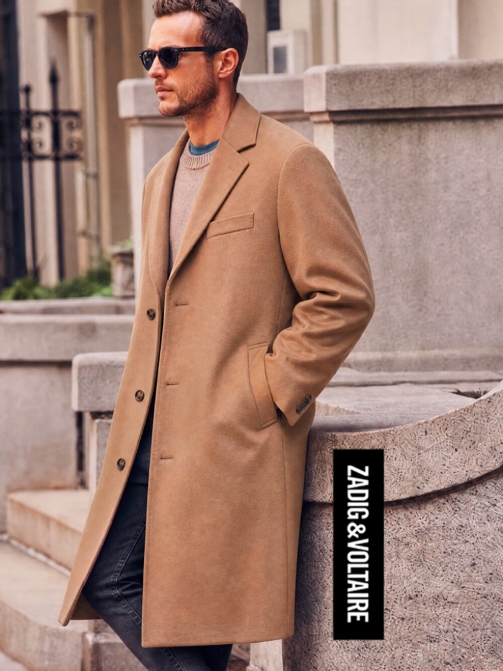 Men’s Matt Wool-Blend Overcoat